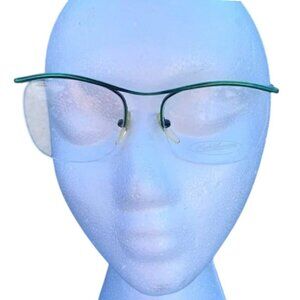 90's Vintage Frames Semi Rimless Anglo American Eyewear MOD M63 Metallic Green